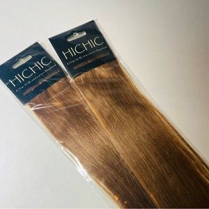 Hi Chic Clip in 100% Human Hair Extensions - 16” long, color: 30